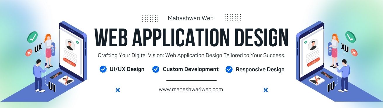 White and Blue Modern Web Application Design Linkedin Background Photo